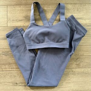 Paragon Fitwear Gray Leggings and Sports Bra Set